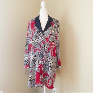 In Bloom Leopard Paisley Button Sleep Shirt - L